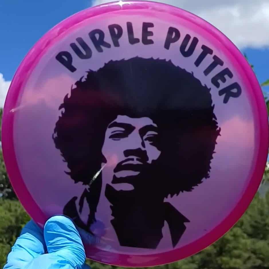 014202.01 Lucid Marshall Jimi Hendrix Purple Putter disc golf front