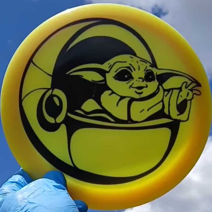 017003.01 Lucid Air Breakout Baby Yoda Cradle disc golf fairway driver front