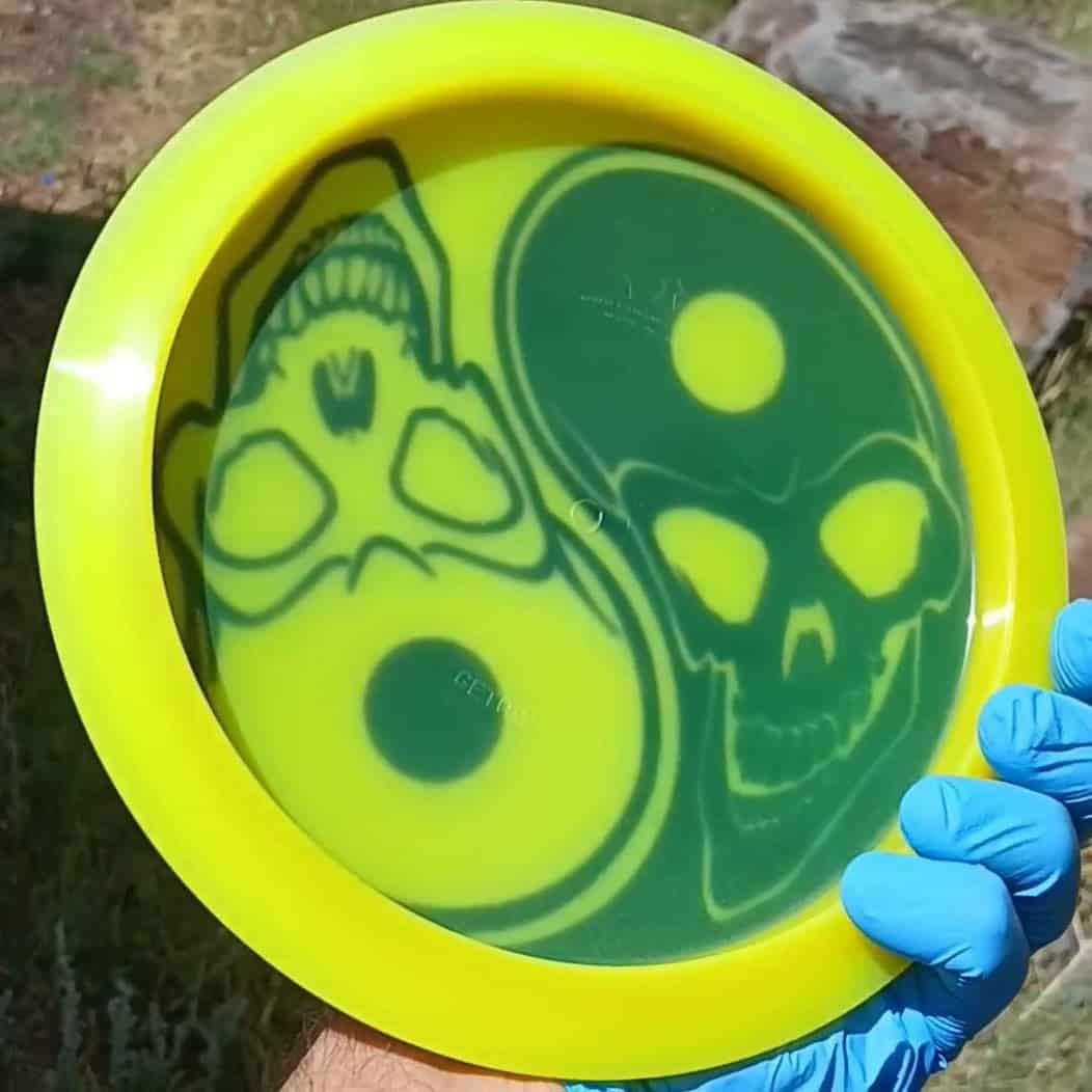 017303.01 Lucid Air Getaway Yin Yang Skulls disc golf fairway driver back