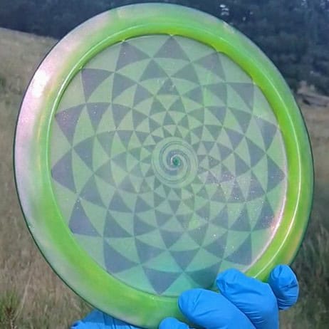 017402.06 Lucid Sparkle Felon Penny Flower geometric back wing view