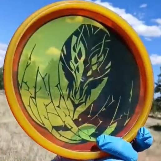 040102.02 Maestro Smaug custom disc golf midrange from Discmania back view