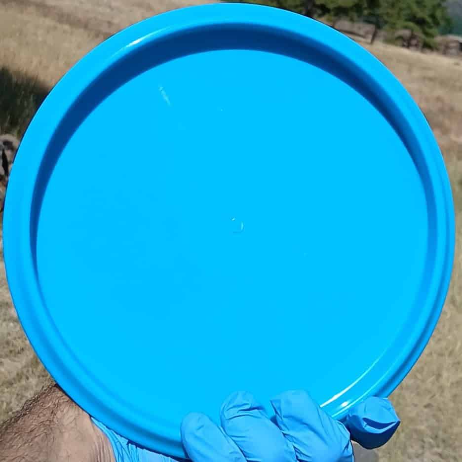 77020310.08 Gold Ice Compass aqua disc golf midrange from Dynamic Discs. back view.