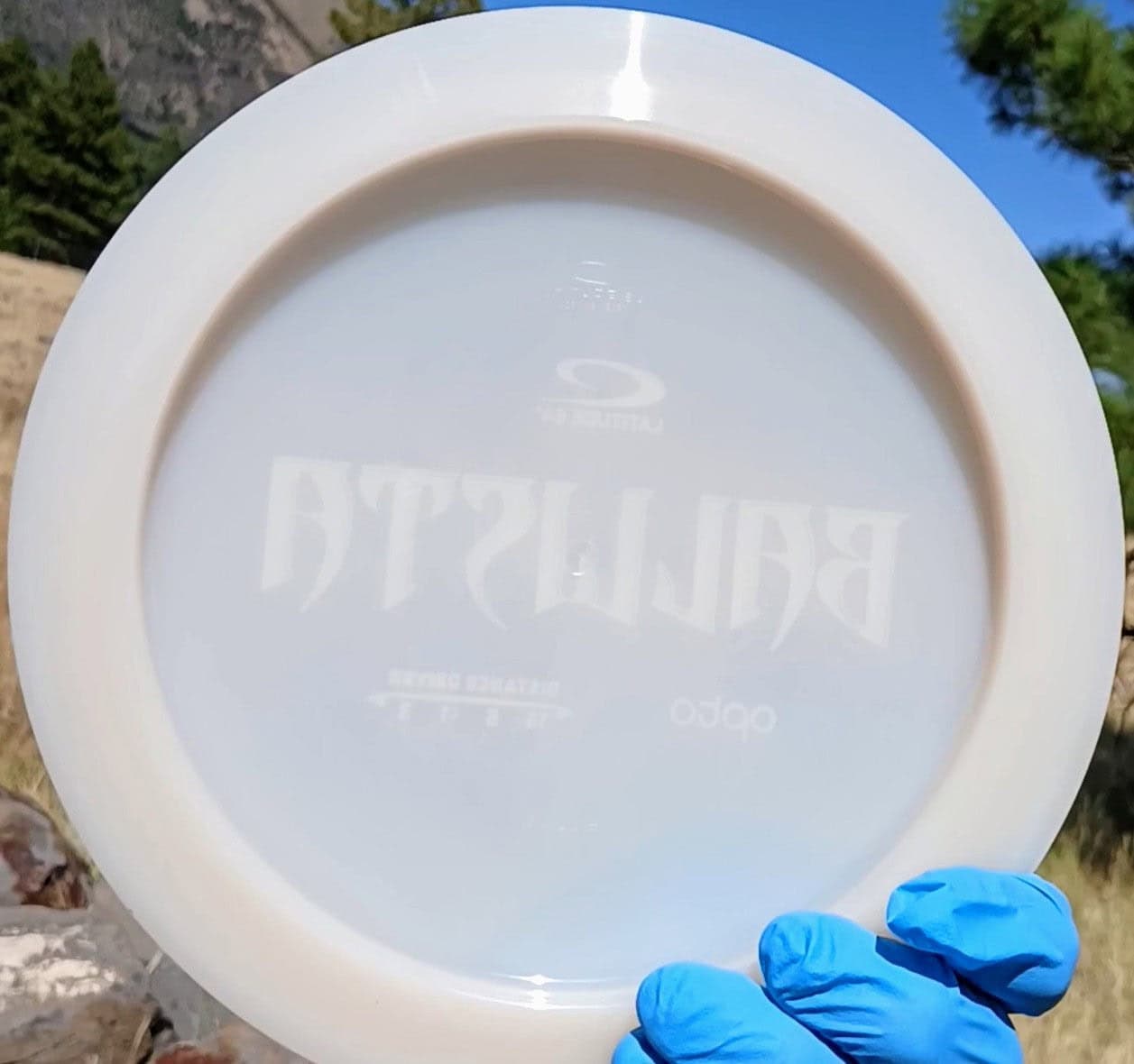 77024002.27 Opto Ballista White disc golf distance driver from Latitude 64. back view