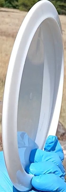 77057001.07 Kastaplast Falk white disc golf fairway driver. profile wing view
