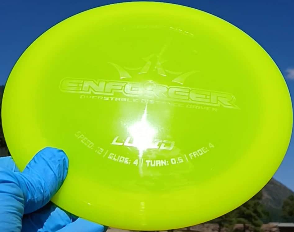 Lucid Enforcer Yellow Wiped Distance Driver 175g - Disc Golf Dyes & Design