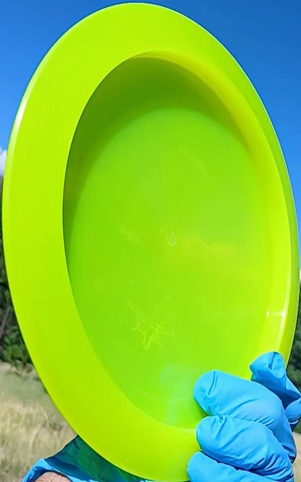 Lucid Ice Trespass Yellow Wiped Distance Driver 175g - Disc Golf Dyes & Design