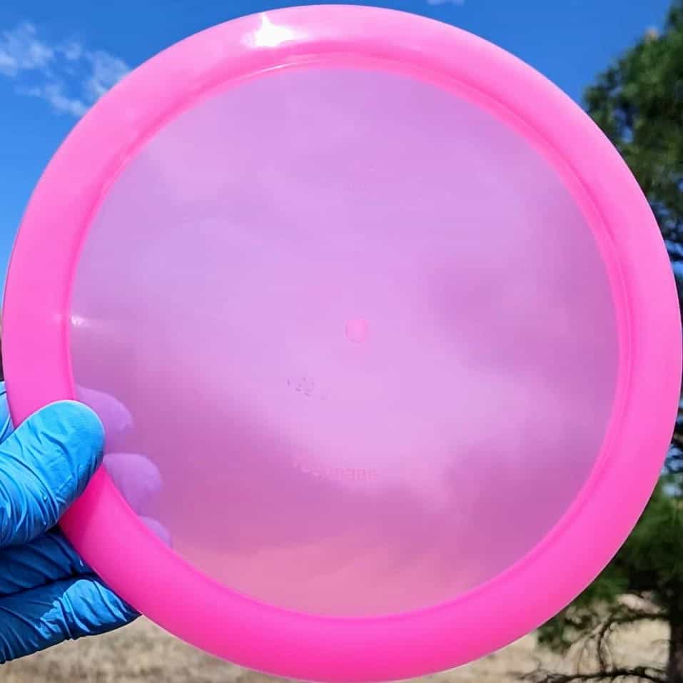 88017002.04 Lucid Breakout pink blank understable disc golf fairway driver from Dynamic Discs. front sky view