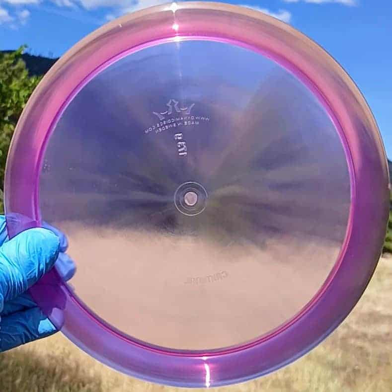 88017210.06 Lucid Ice Criminal purple blank overstable disc golf fairway driver from Dynamic Discs. front view
