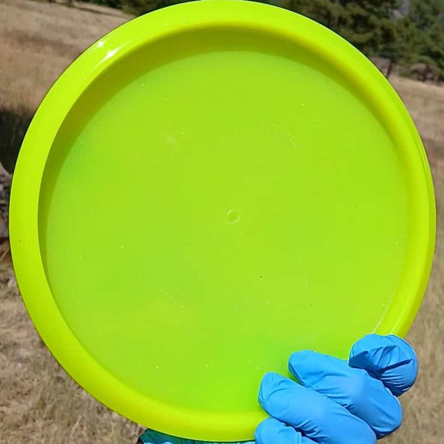 88020302.02 Opto Compass Sparkle yellow blank disc golf midrange from Latitude 64. back bottom view