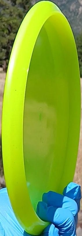 88020302.02 Opto Compass Sparkle yellow blank disc golf midrange from Latitude 64. profile wing view