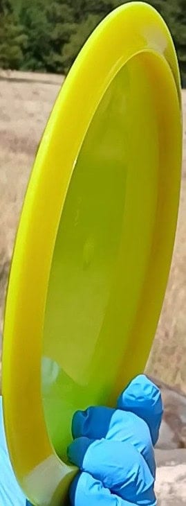 88037703.02 VIP Air Northman yellow blank disc golf lightweight distance driver from Westside Discs. profile wing view