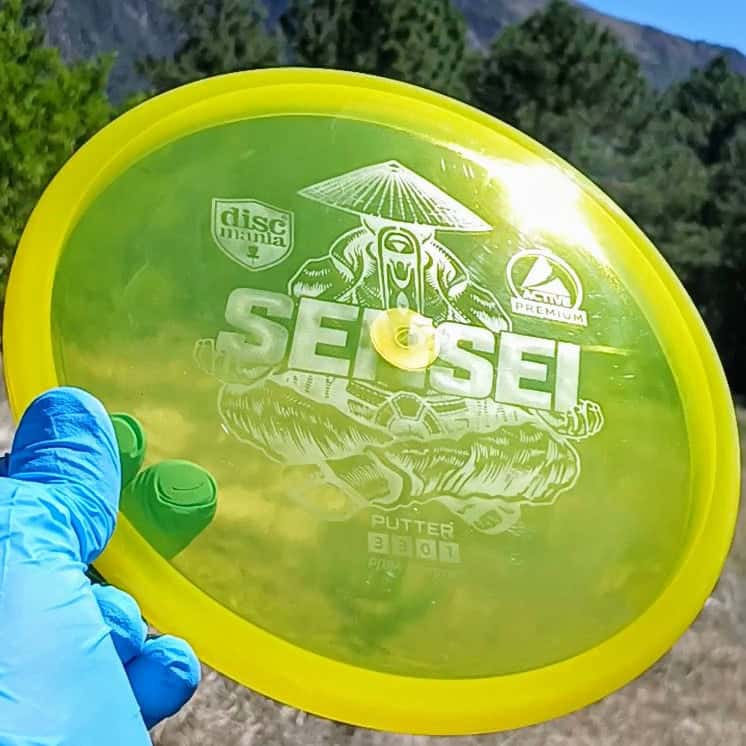 Active Premium Sensei Yellow Wiped Putter 173g - Disc Golf Dyes & Design
