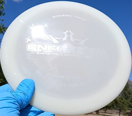 88014302.17 Lucid Enforcer White Wiped Distance Driver 175g - Disc Golf Dyes & Design