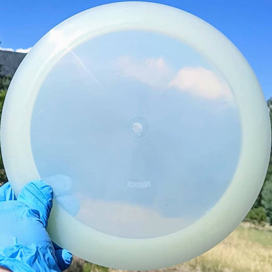 88014502.73 Lucid Raider white blank  disc golf distance driver from Dynamic Discs. front view
