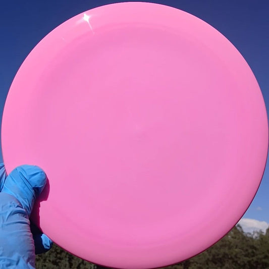 88014701.04 Fuzion Sergeant pink blank disc golf distance driver from Dynamic Discs. front view