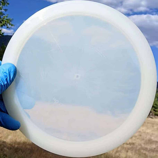 88017402.07 Lucid Felon white blank overstable disc golf fairway driver from Dynamic Discs. front skyline view