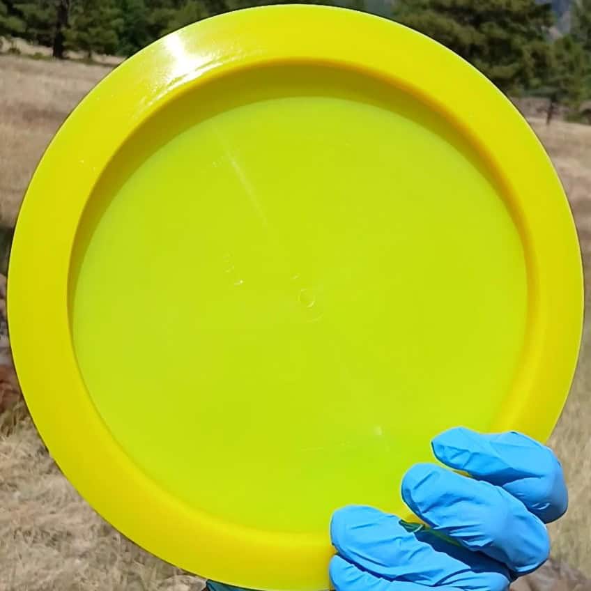 88037703.02 VIP Air Northman yellow blank disc golf lightweight distance driver from Westside Discs. back bottom view