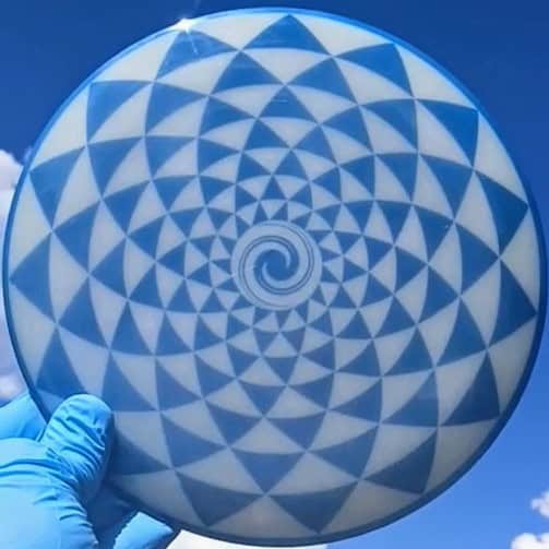 Dynamic Discs Lucid Sparkle Enforcer Penny Flower Spiral disc golf distance driver front view