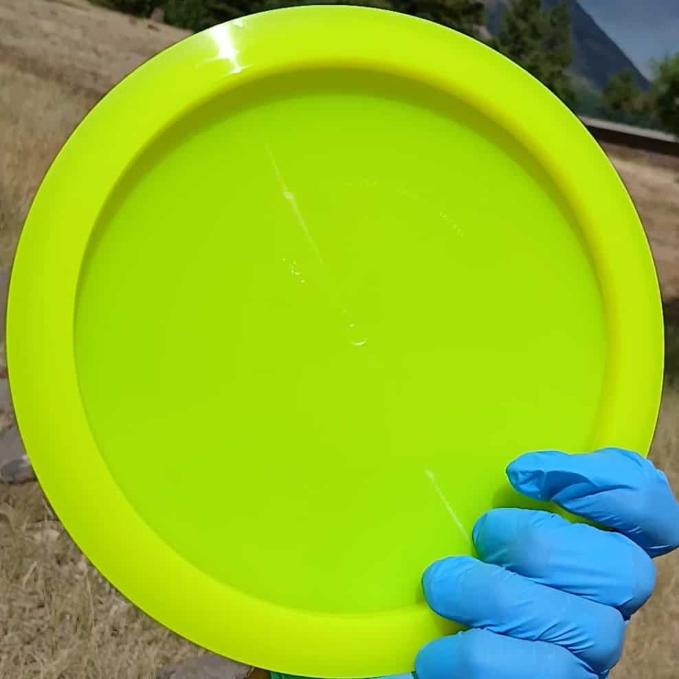 Latitude 64 Opto Saint yellow blank understable disc golf fairway driver back view - Custom Dyed Discs