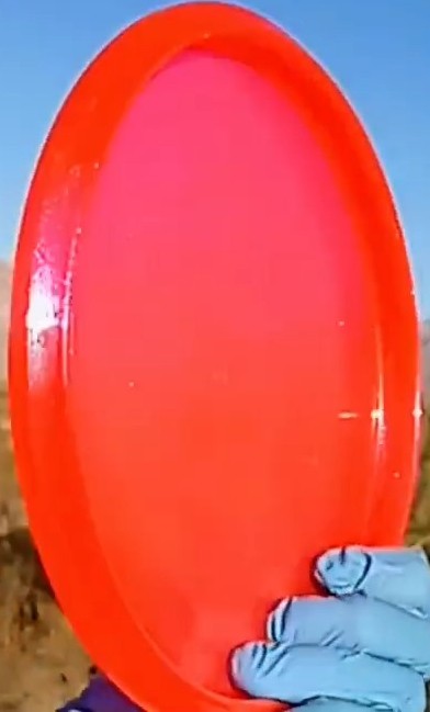 Westside Discs VIP Glimmer Harp red overstable putter profile view - Custom Dyed Discs