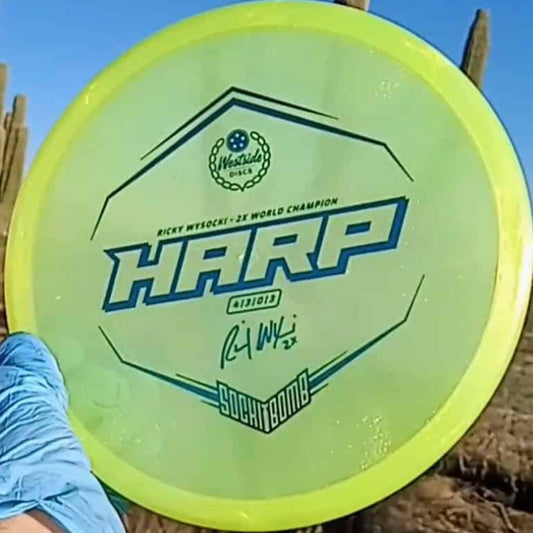 Westside Discs VIP Yellow Glimmer Harp Overstable Putt & Approach front view