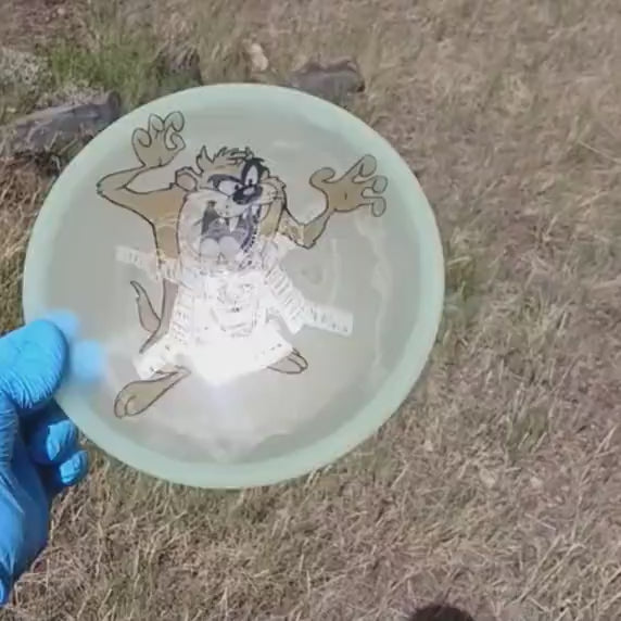 042503.12 Sensei Glow Tasmanian Devil disc golf putter ghost stamp from Discmania.