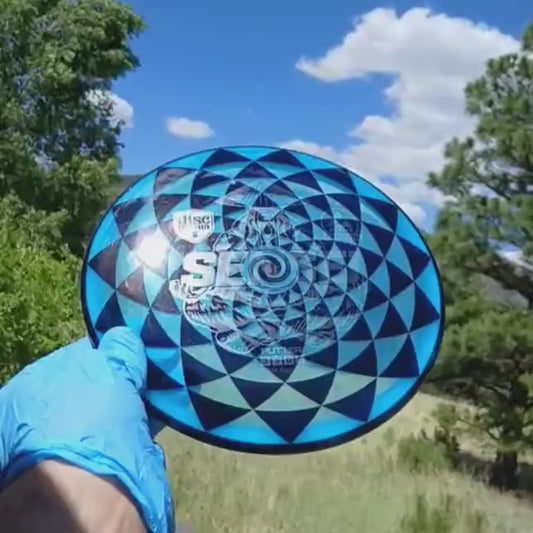 042501.18 Active Premium Sensei Penny Flower geometric design on disc golf putter from Discmania.