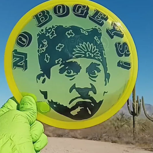 Discmania Active Premium Sensei disc golf putter with Prison Mike from The Office design. 