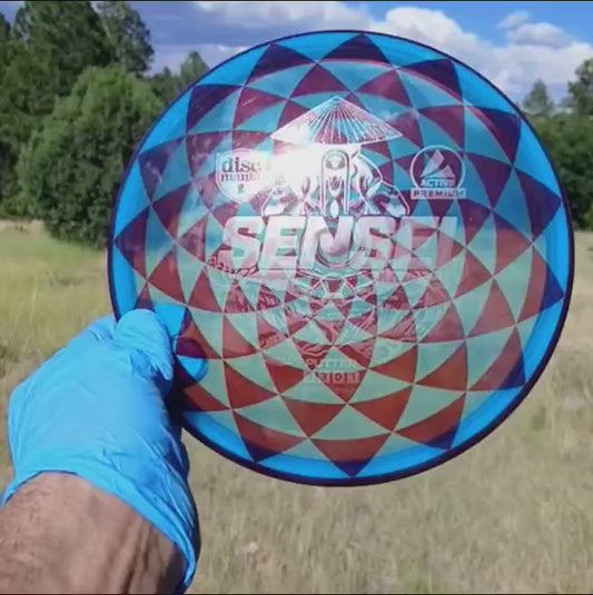 042501.02 Active Premium Sensei Penny Flower geometric design on disc golf putter from Discmania.