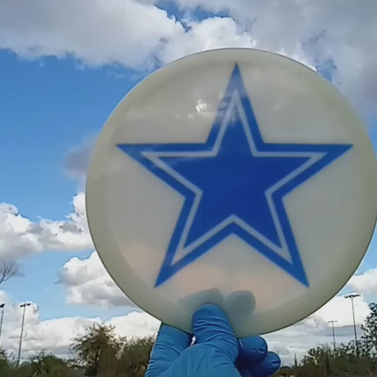 Dynamic Discs Lucid emac truth with football design Star shape