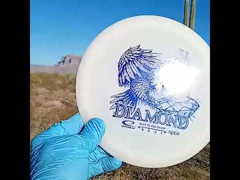 88027102.06 Opto Diamond white factory hot stamp disc golf fairway driver from Latitude 64. 