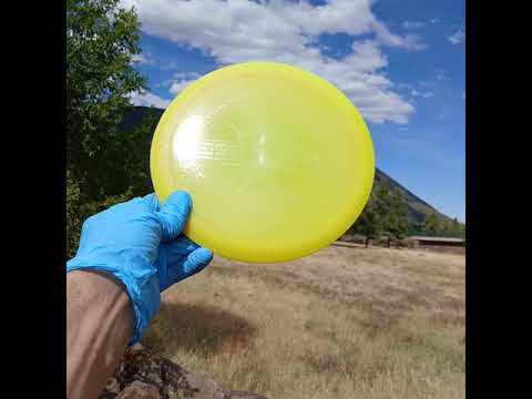 88017303.12 Lucid Air Escape yellow wiped disc golf fairway driver from Dynamic Discs. 