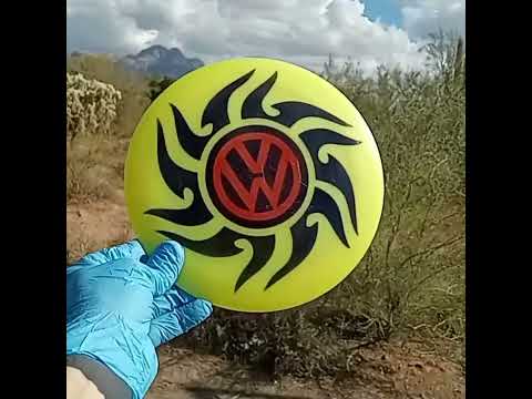 Latitude 64 Opto Air Ballista Tribal Volkswagen Yellow Disc Golf Distance Driver - Custom Dyed Disc