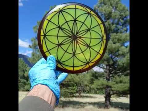 047502.25 Active Premium Genius Seed Of Life yellow disc golf fairway driver from Discmania