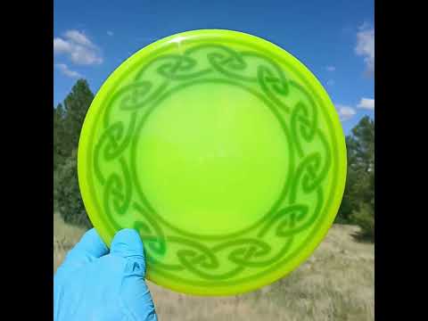 Dynamic Discs Lucid Ice Suspect Celtic Ring Overstable Yellow Disc Golf Putter - Custom Dyed Discs